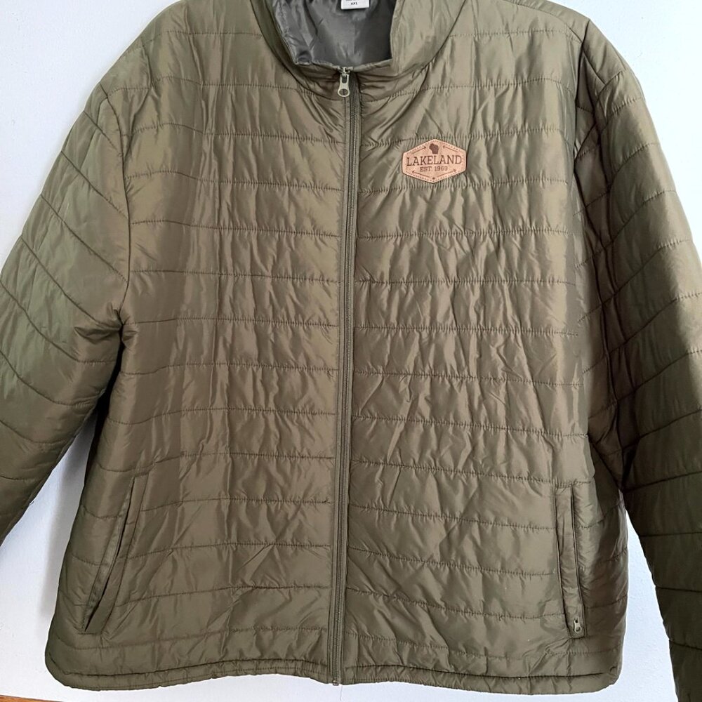 Artisans Art of Apparel Full Zip Men's Quilted Coat Lightweight XXL Green